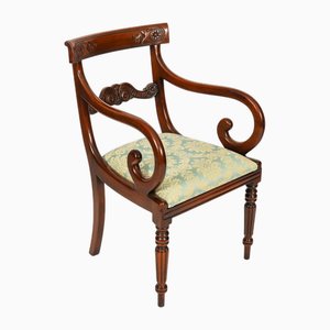 Vintage Regency Revival Bar Back Dining Chairs in Mahogany, Set of 10
