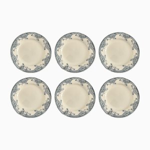 Assiettes Suzanne en Faïence de Saint-Amand, Début 20ème Siècle, Set de 6