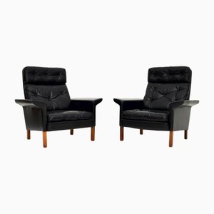 Dänische Vintage Ledersessel Set, 1960