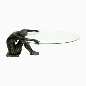 Skulpturaler Vintage Couchtisch aus Bronze, 1970