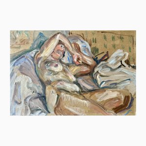 Henri Pendanter, Femme Endormie, Années 1920-1940, Peinture à l'Huile