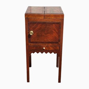 Georgian Mahogany Wine Cooler with Ice Bucket, Tray, Goblets, Corkscrew and Tongs, Set of 5