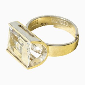 Vintage Rock Crystal Ring from Victor Jansson, 1973