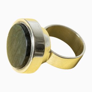 Silver and Spectrolite Ring by Elis Kauppi, 1960s