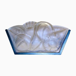 Applique Murale Art Déco en Verre Opaque par Degue, France, 1925