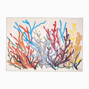 Romina Milano, Graue und braune Korallen, 2025, Mixed Media auf Papier