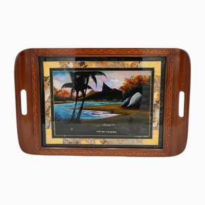 Large Vintage Morpho Butterfly Wings Serving Tray