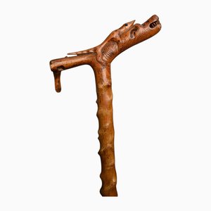Canne Antique en Bois Sculpté, 1800s
