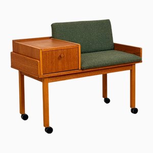 Schwedische Vintage Hallenbank aus Teak, 1950er