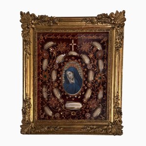 Reliquary with Quills in Gilded Frame, 1700s