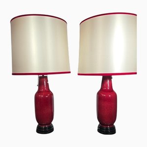 Lamps Chinese Oxblood Porcelain Vases, 1920