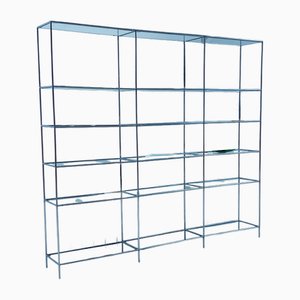Modulares Abstracta Regal aus Chrom & Glas von Poul Cadovious für Royal System, 1960er