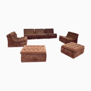 Modular Sectional Sofa in Velvet from Dux, 1970s, Set of 7