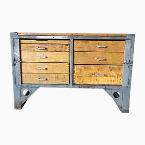 Banco da lavoro industriale con 8 cassetti di Opel Blitz