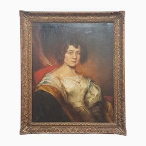 Portrait d'une Dame, 1841, Huile sur Toile, Encadrée
