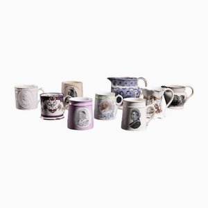 British Commemorative Queen Victoria Diamond Jubilee Pieces in Earthenware, Set of 9