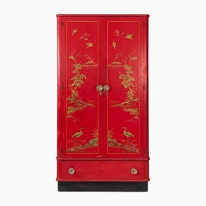 Armario italiano Art Déco de madera con tiradores de cristal de Murano, años 30