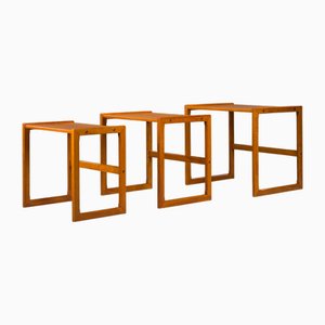 Mid-Century Modern Scandinavian Nesting Teak Tables, 1960s, Set of 3
