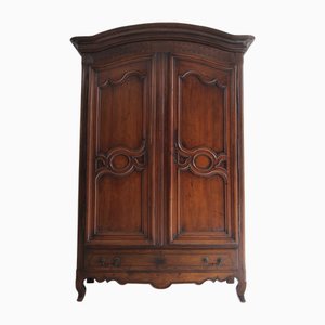 Französischer Lorraine Kleiderschrank aus Kirschholz & Eiche, 18. Jh.
