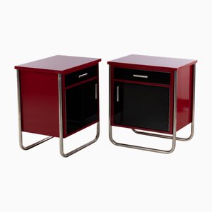 Vintage Bauhaus Bedside Tables, 1930s, Set of 2