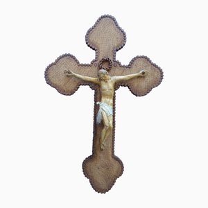 Folk Art Crucifix in Wood and Papier-Mâché