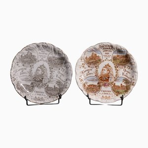 Queen Victoria Diamond Jubilee Plates, 1890s, Set of 2