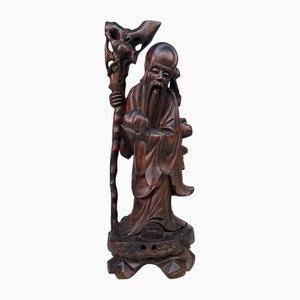 Statua Shou Lao in legno, Cina, anni '30