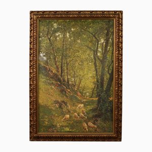 C. Bentivoglio, Paisaje con oveja, 1920, óleo sobre lienzo