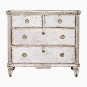 Swedish Gustavian White Grey Painted Chest of Drawers, 1870