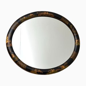 Antique Lacquered Chinoiserie Mirror, 1920