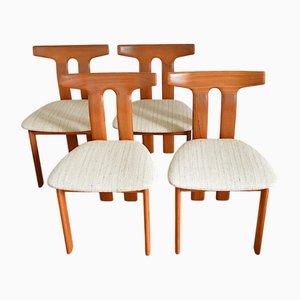 Skandinavische Teak T-Stühle von ABJ, Dänemark, 1970er, 4er Set