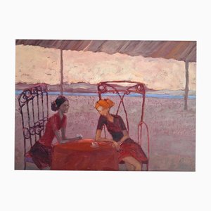 Martta Weg, Frauen trinken Schokolade, Öl auf Leinwand, 2003