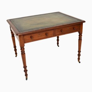 Antiker viktorianischer Schreibtisch aus Leder, 1840