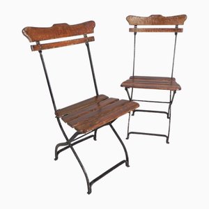 Folding Garden Chairs, 1930s, Set of 2