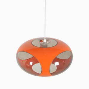 Space Age UFO Pendant Lamp Bug Eye in Orange from Massive, 1970s