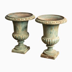 Medici Cast Iron Vases, Set of 2