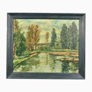 Henri Joseph Pauwels, Waldlandschaft, 1966, Ölgemälde, Gerahmt