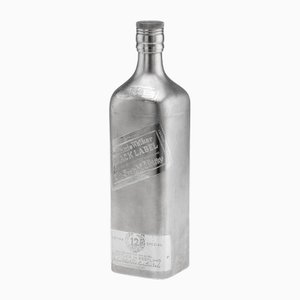 20th Century Novelty Silver Large One Litre Johnnie Walker Whisky Bottle