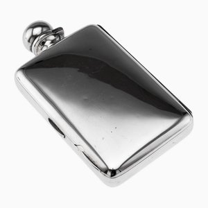 Antique 20th Century English Silver Hip Flask & Cigarette Case, London, 1903