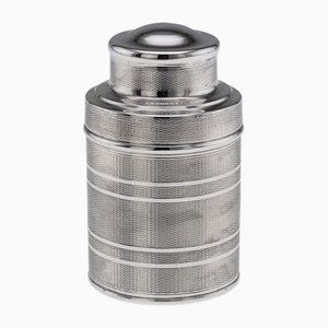 Coctelera de viaje inglesa de plata, años 50