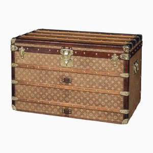 Antique 19th Century Louis Vuitton Courier Trunk in Woven Canvas, France, 1896