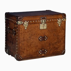 Baule da scarpe antico in pelle di mucca naturale del XX secolo di Louis Vuitton, Francia, 1910