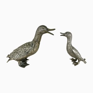 Mid-Century Modern Brass Duck Figurines, Belgium, 1960s, Set of 2