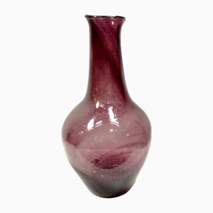 Large Mauve Colored Bubble Blown Glass Vase, 1960s