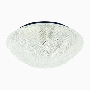 Mid-Century Geometric Glass Flush Mount or Wall Light from Limburg, Germany, 1970s