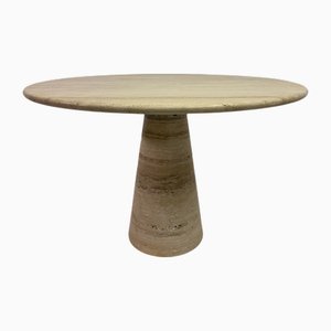 Round Italian Travertine Dining Table