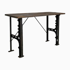 Console Industrielle en Bois et Fonte, Italie, 1800s