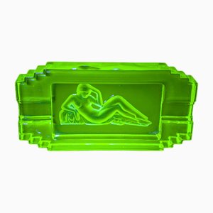 Art Deco Diane Billiard Ashtray in Ouraline & Molded Glass from Lalique, 1935