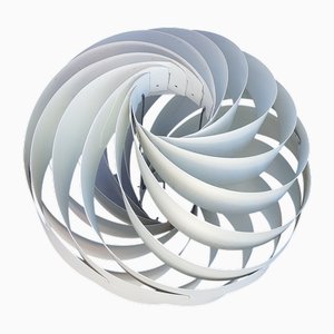 Space Age White Pendant Turbo from Lyfa, 1965