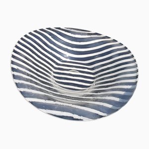 Scodella grande in vetro con strisce zebrate di Peill & Putzler